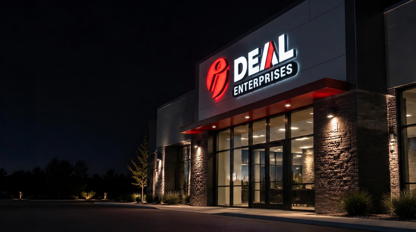 Ideal Enterprises illuminated commercial storefront signage